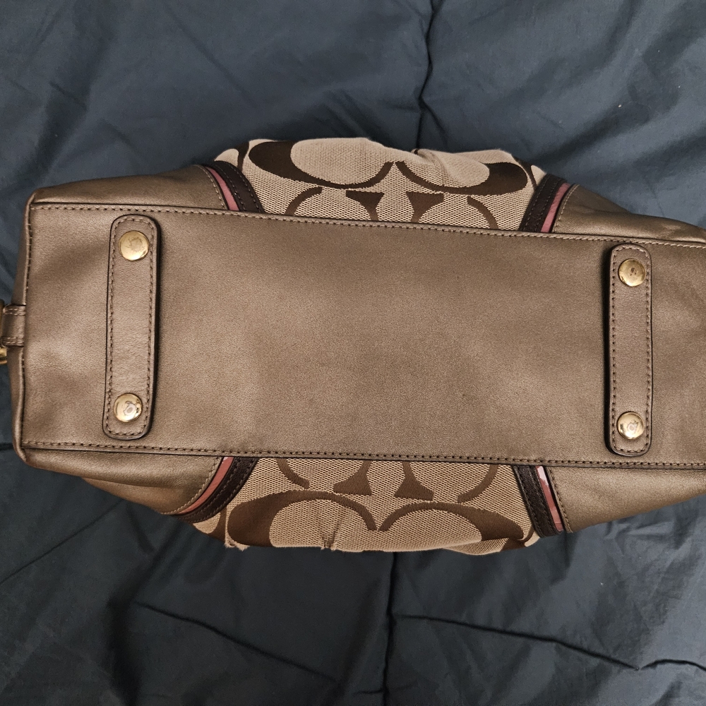 Coach Brown and Tan Satchel with Wallet - Picture 4 of 6